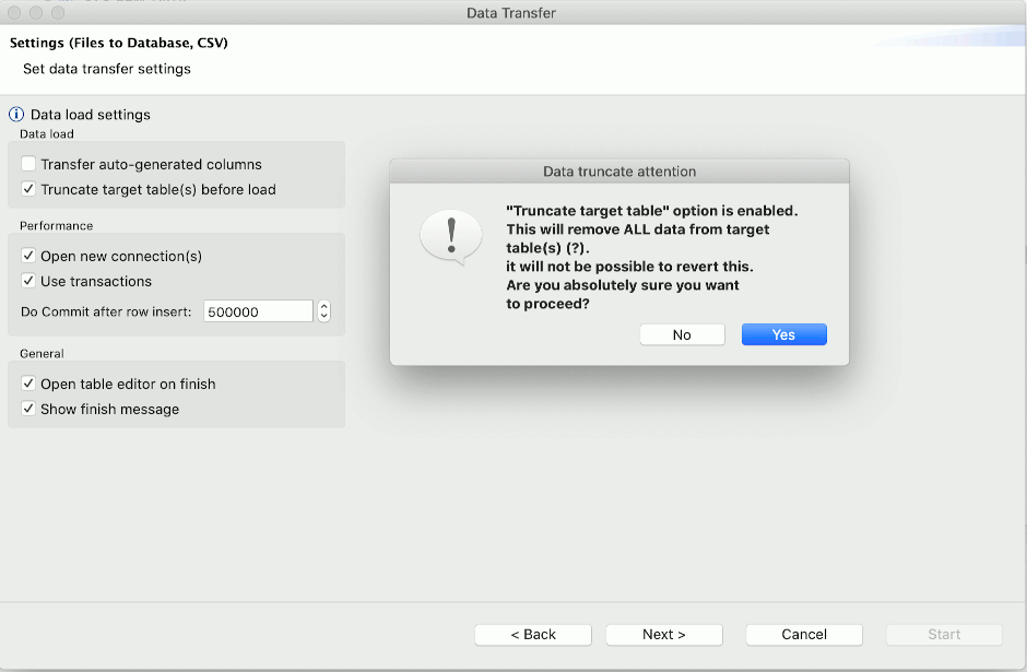 DBeaver data transfer final settings